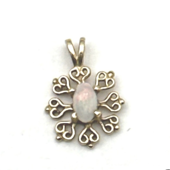14K Gold and Opal Pendant - Picture 1 of 6